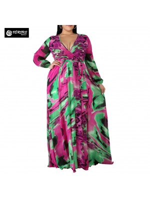 Vestito Donna Lungo Plus Taglie Grandi Woman Oversize Maxi Dress OS120013B f12